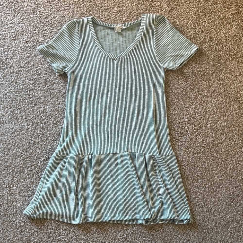 Caution To The Wind Brand: Green Striped Ballerina Top or Dress Size Small